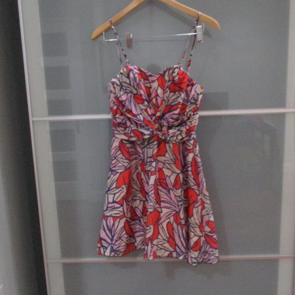 Claudia Larreta Spaghetti Strap Twisted Front Mini Dress